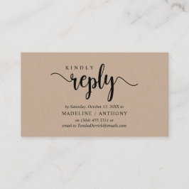 Moderne rustikale Kraft, schwarzer Schriftart, UAW Begleitkarte