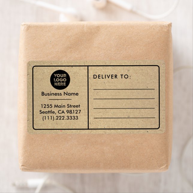 Moderne Rustikale Kraft Small Business Logo Shippi (Insitu)