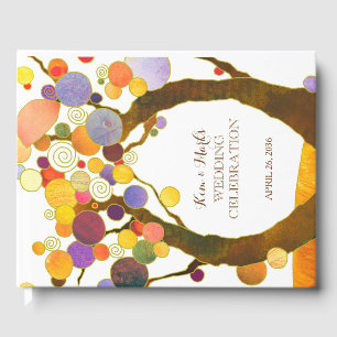 Moderne Rustikale Liebe Bäume Hochzeit Gästebuch