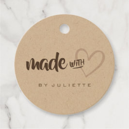 Moderne rustikale Liebe Heart Kraft Papier Geschenkanhänger