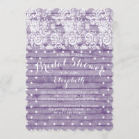 Moderne rustikale Lila Spitzen Bridal Dusche Einla