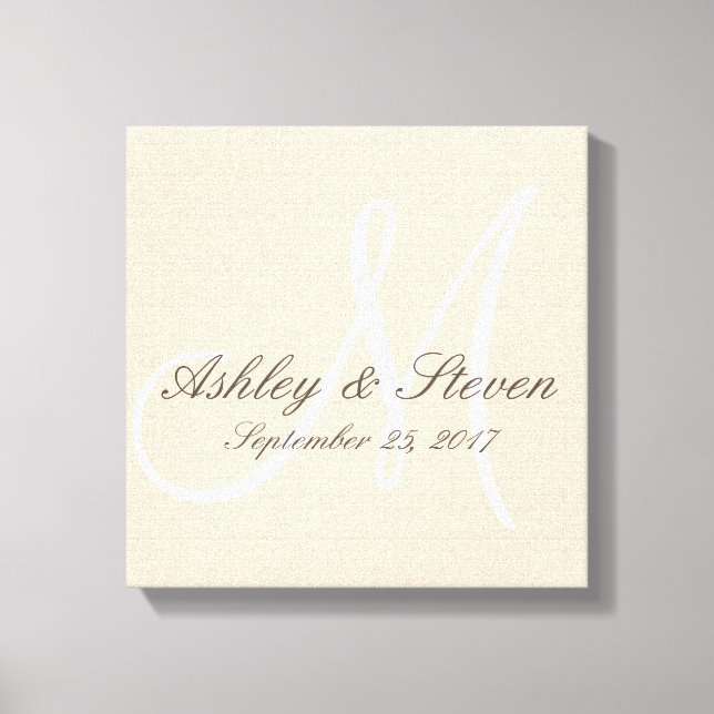 Moderne Rustikale Linde Monogram Leinwanddruck (Vorderseite)