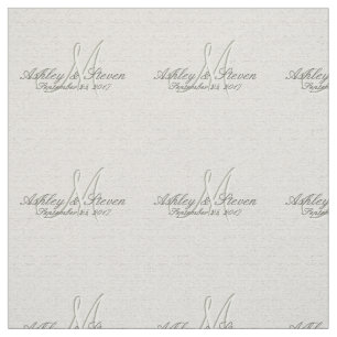 Moderne Rustikale Linen Wedding Monogram Stoff
