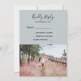 Moderne rustikale Monogramm Foto UAWG Wedding Card Einladung