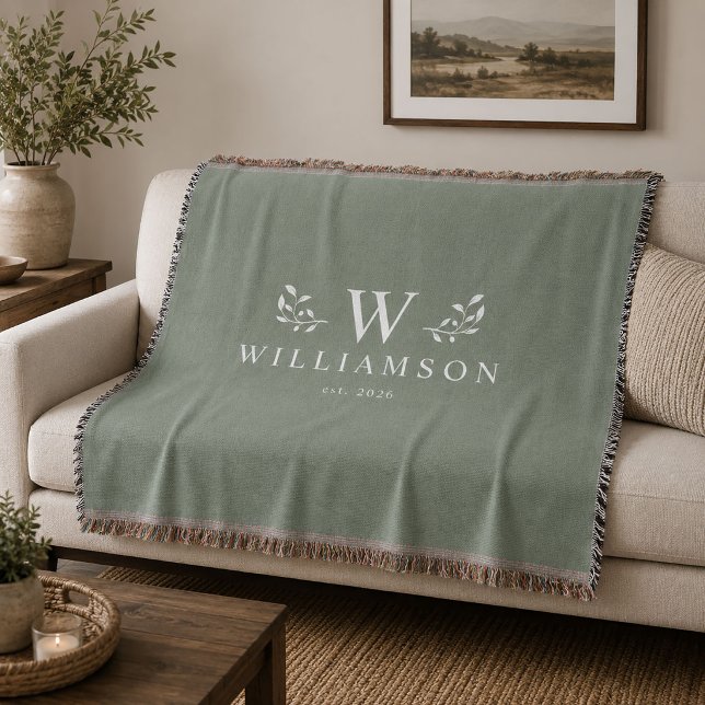Moderne rustikale Monogramm individuelle Familienn Decke (Von Creator hochgeladen)