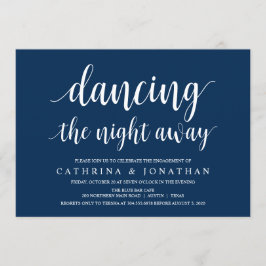 Moderne rustikale, navy Blue-Schrift, Engagement P Einladung