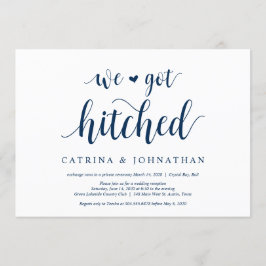 Moderne rustikale, navy Blue-Schrift, Hochzeitsfei Einladung