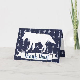Moderne Rustikale Navy & White Wolf Pfeile Vielen Dankeskarte