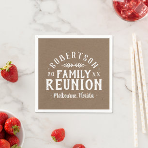 Moderne rustikale Personalisierte Family Wiederseh Serviette