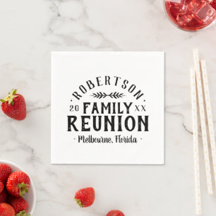 Moderne rustikale Personalisierte Family Wiederseh Serviette