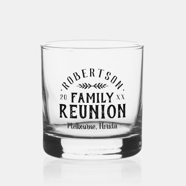 Moderne rustikale Personalisierte Family Wiederseh Whiskyglas (Vorderseite)