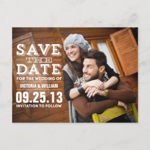 MODERNE RUSTIKALE %PIPE% SAVE THE DATE MITTEILUNG ANKÜNDIGUNGSPOSTKARTE