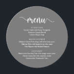 Moderne rustikale Schrift, Abendmenü für Hochzeite Menükarte<br><div class="desc">Moderne rustikale Schrift,  in dunkelgrauem Schema,  Abendmenü für Hochzeiten. Eine perfekte Speisekarte für Ihren großen Tag. Sie können die Schriftart-Farben des Skripts ändern und den Menüinhalt und die Schriftart entsprechend Ihren Bedürfnissen ändern. Dieses Design kann zum Geburtstag,  Jubiläum und anderen Feiern verwendet werden.</div>