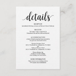 Moderne Rustikale Schwarze Hochzeitskarte Begleitkarte