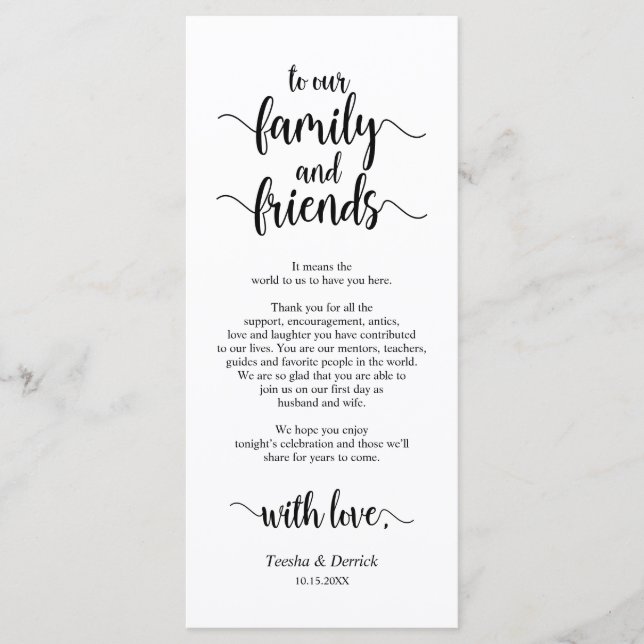 Moderne rustikale, schwarze, Place Einstellung Dan Programm (Vorderseite)