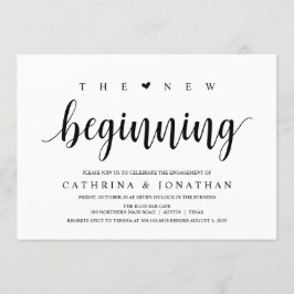 Moderne rustikale, schwarze Schrift, Engagement Pa Einladung
