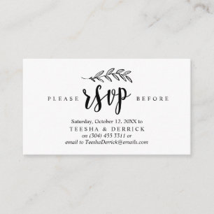 Moderne rustikale, schwarze Schriftart, Hochzeitsf Begleitkarte