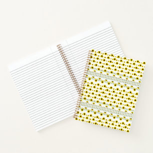 Moderne rustikale Sonnenblumenmuster Notizbuch