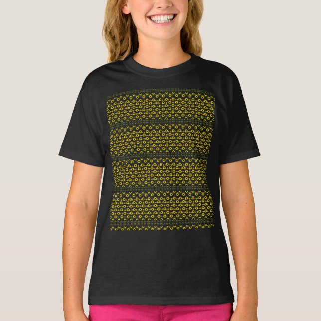 Moderne rustikale Sonnenblumenmuster T-Shirt (Vorderseite)