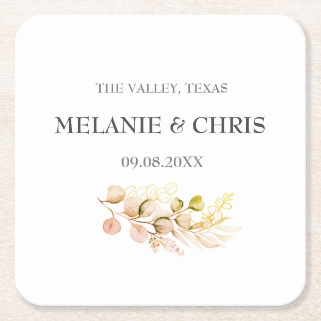 Moderne rustikale Typografie Custom Boho Geschenke Rechteckiger Pappuntersetzer (Vorderseite)