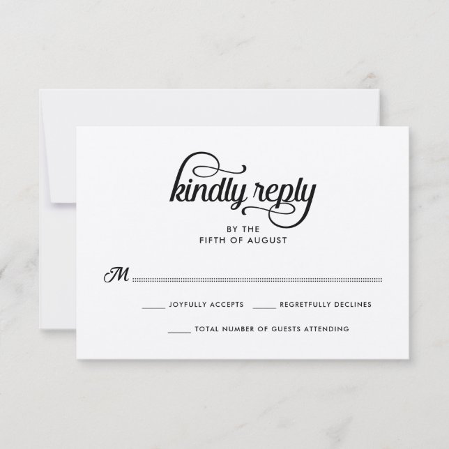 Moderne rustikale Typografie - RSVP-Karte RSVP Karte (Vorderseite)