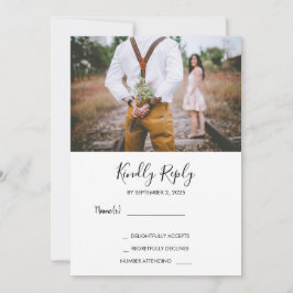 Moderne rustikale UAWG Foto Hochzeit Einladung