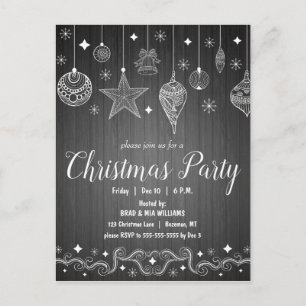 Moderne rustikale Weihnachtsfeiertage Party Einlad Postkarte