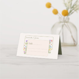 Moderne Rustikale Wildblume Hochzeit Platzkarte