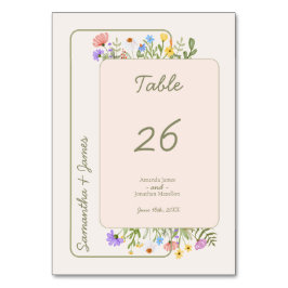 Moderne rustikale Wildblume Hochzeit Tischnummer