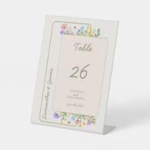 Moderne rustikale Wildblume Hochzeit Tischnummer