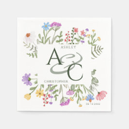 Moderne rustikale Wildblume Serviette