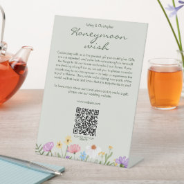 Moderne Rustikale Wildblume Soft Sage Wedding Sockelschild