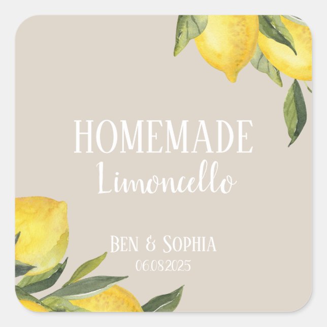 Moderne Rustique fait maison Étiquette de Limoncel (Devant)
