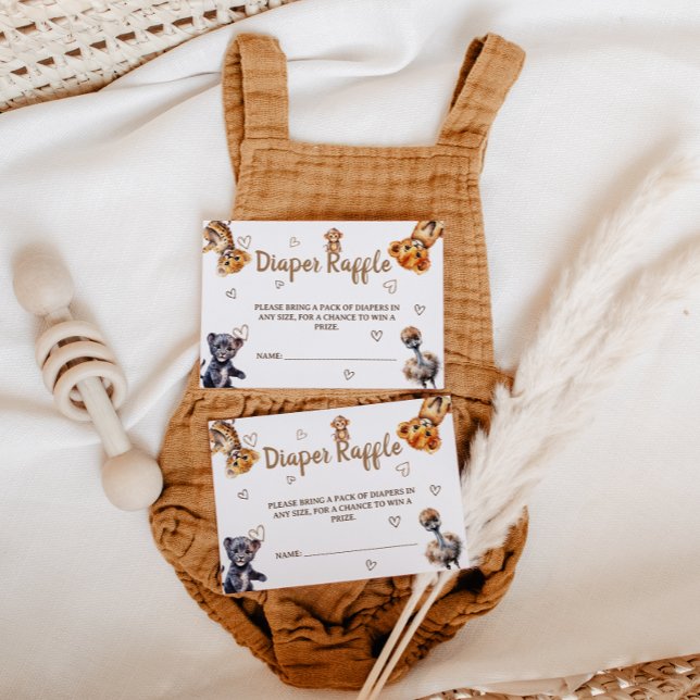 Moderne Safari Animals Windeln Begleitkarte (Von Creator hochgeladen)