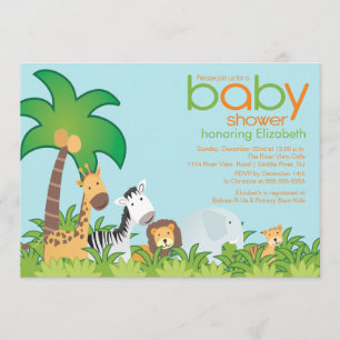 Moderne Safari-Tier-Babyparty-Einladung Einladung