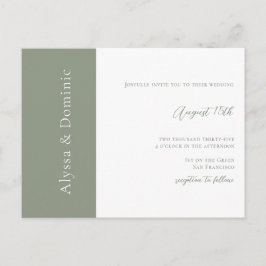 Moderne Sage Green QR Code UAWG Online Hochzeit Postkarte