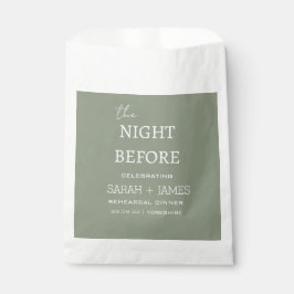Moderne Sage Green the Night Before Wedding Party Geschenktütchen