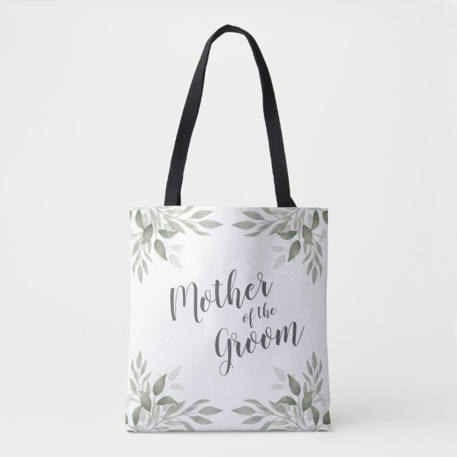 Moderne Salbei-Grüntöne Mutter der Braut wird zu M Tasche (Vorderseite)