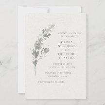 Moderne Salbeigrüne Botanische Elegante Hochzeit