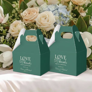 Moderne Salbeigrüne Hochzeit Liebe und Dankbarkeit Geschenkschachtel