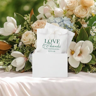 Moderne Salbeigrüne Hochzeit Liebe und Dankbarkeit Geschenktütchen