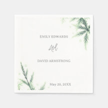 Moderne Salbeigrüne Hochzeitsservietten