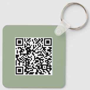 Moderne Salbeigrüne QR-Code-Geschäftsförderung Schlüsselanhänger