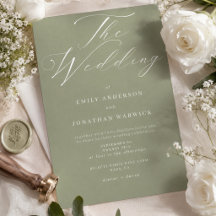Moderne Salbeigrüne und Weiße Einfache Hochzeit