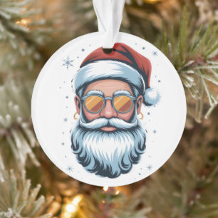 Moderne Santa-Claus-Vektor-Kunst mit Sonnenbrille Ornament