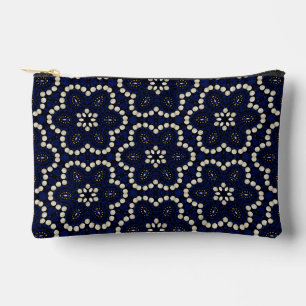 Moderne Sapphire & Pearls Abstrakt Dot Art Zubehörtasche