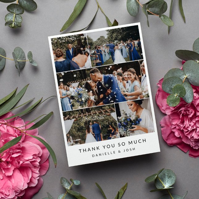 Moderne saubere 5 Hochzeitfotografie - Vielen Dank Dankeskarte (Von Creator hochgeladen)