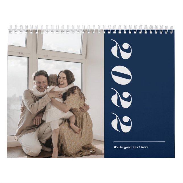 moderne, saubere, einfache und stilvolle Typografi Kalender (Titelbild)