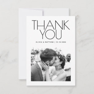 Moderne saubere Hochzeit Minimalistische elegant Dankeskarte