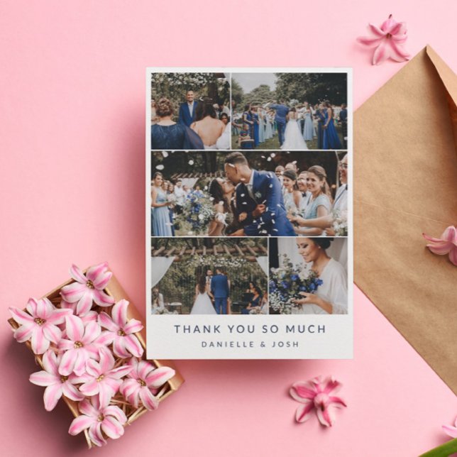 Moderne saubere Hochzeitfotografie der Marine Viel Dankeskarte (Von Creator hochgeladen)